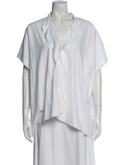 Pre-owned Zero + Maria Cornejo Short Sleeve Top In White