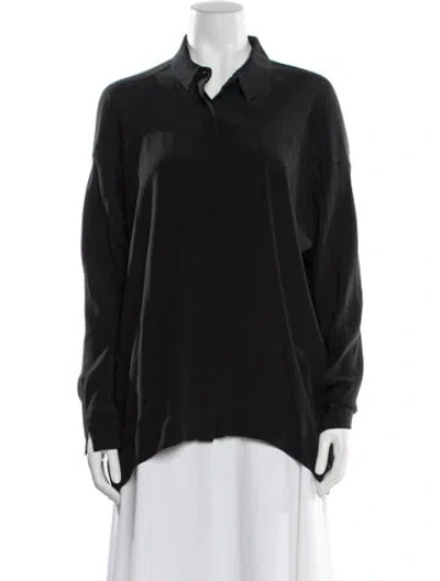 Pre-owned Zero + Maria Cornejo Silk Asymmetrical Top In Black
