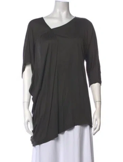 Pre-owned Zero + Maria Cornejo Silk Asymmetrical Top In Grey