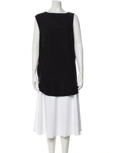 Pre-owned Zero + Maria Cornejo Silk Bateau Neckline Top In Blue