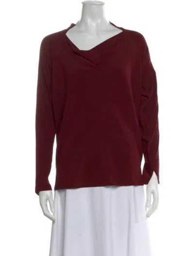 Pre-owned Zero + Maria Cornejo Silk Cowl Neck Top In Burgundy