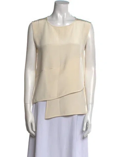 Pre-owned Zero + Maria Cornejo Silk Crew Neck Blouse In Neutral