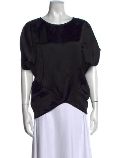 Pre-owned Zero + Maria Cornejo Silk Crew Neck Top In Black