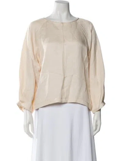 Pre-owned Zero + Maria Cornejo Silk Crew Neck Top In Neutral
