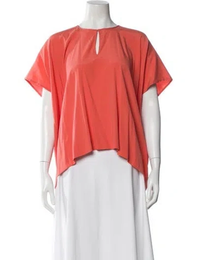 Pre-owned Zero + Maria Cornejo Silk Crew Neck Top In Orange