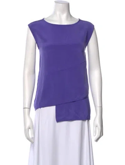 Pre-owned Zero + Maria Cornejo Silk Crew Neck Top In Purple