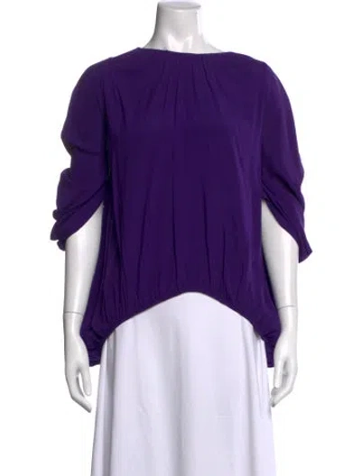 Pre-owned Zero + Maria Cornejo Silk Crew Neck Top In Purple