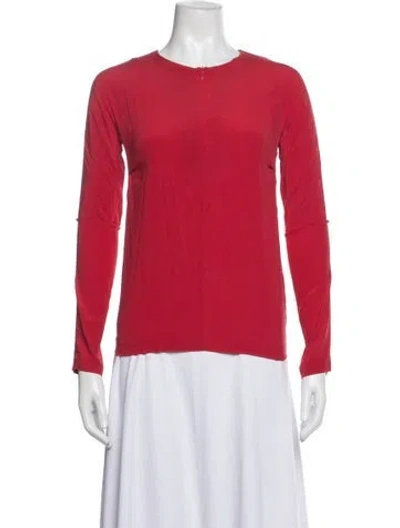 Pre-owned Zero + Maria Cornejo Silk Crew Neck Top In Red