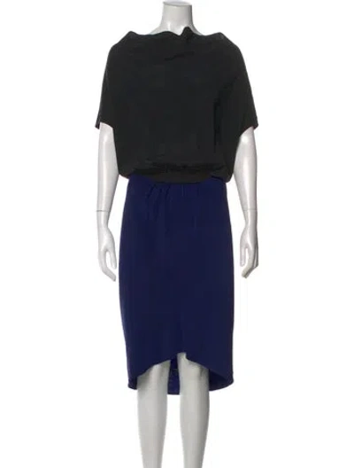 Pre-owned Zero + Maria Cornejo Silk Knee-length Dress In Black