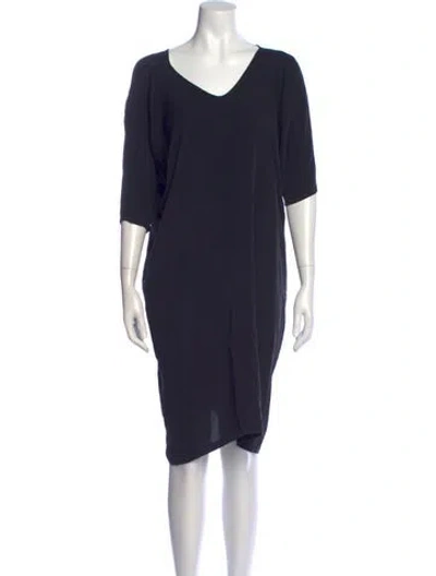 Pre-owned Zero + Maria Cornejo Silk Knee-length Dress In Black