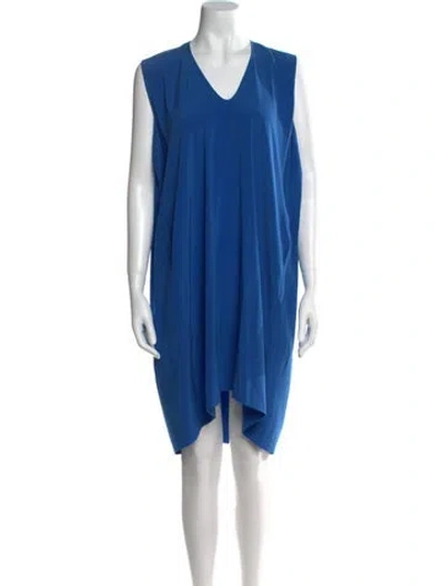 Pre-owned Zero + Maria Cornejo Silk Knee-length Dress In Blue