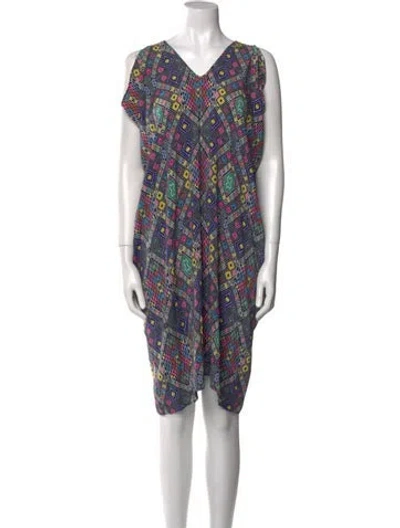 Pre-owned Zero + Maria Cornejo Silk Knee-length Dress In Blue