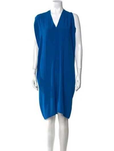 Pre-owned Zero + Maria Cornejo Silk Knee-length Dress In Blue