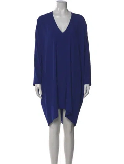 Pre-owned Zero + Maria Cornejo Silk Knee-length Dress In Blue