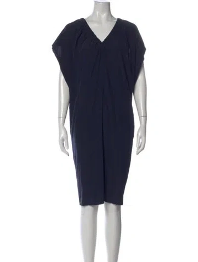 Pre-owned Zero + Maria Cornejo Silk Knee-length Dress In Blue