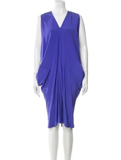 Pre-owned Zero + Maria Cornejo Silk Knee-length Dress In Blue