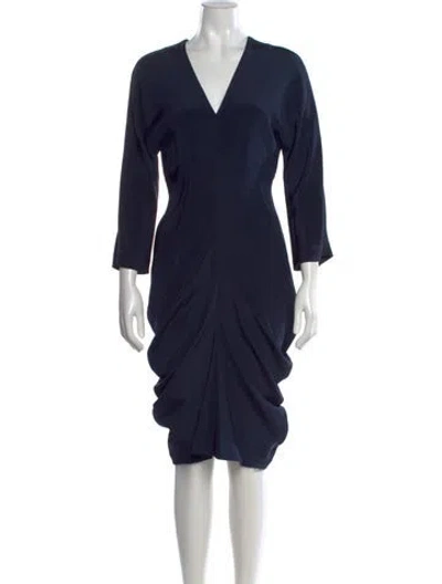 Pre-owned Zero + Maria Cornejo Silk Knee-length Dress In Blue
