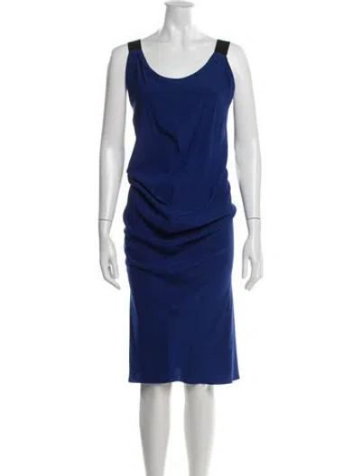 Pre-owned Zero + Maria Cornejo Silk Knee-length Dress In Blue