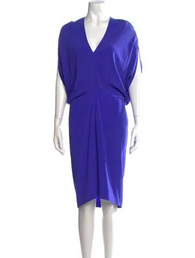 Pre-owned Zero + Maria Cornejo Silk Knee-length Dress In Blue