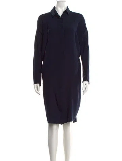 Pre-owned Zero + Maria Cornejo Silk Knee-length Dress In Blue