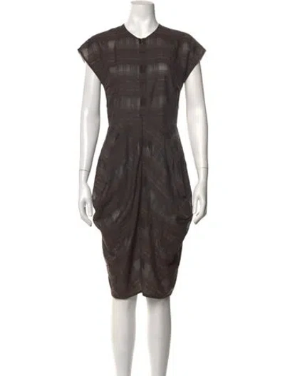 Pre-owned Zero + Maria Cornejo Silk Knee-length Dress In Brown