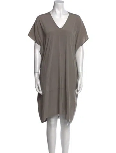 Pre-owned Zero + Maria Cornejo Silk Knee-length Dress In Gray