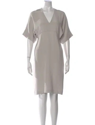 Pre-owned Zero + Maria Cornejo Silk Knee-length Dress In Gray