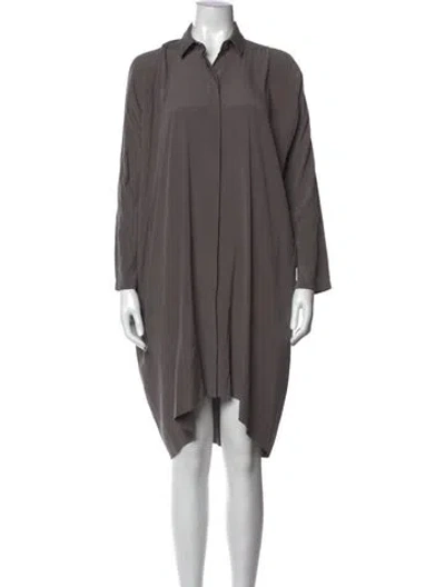 Pre-owned Zero + Maria Cornejo Silk Knee-length Dress In Gray