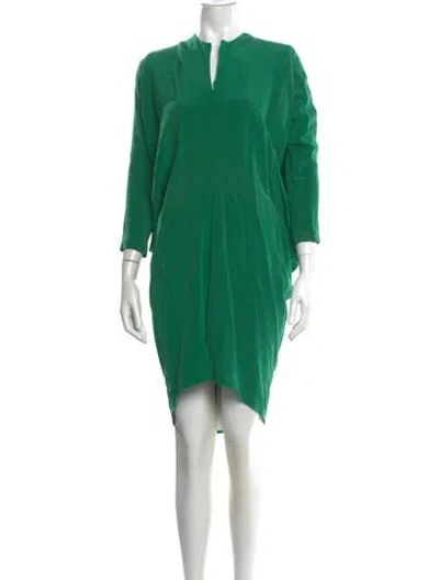 Pre-owned Zero + Maria Cornejo Silk Knee-length Dress In Green