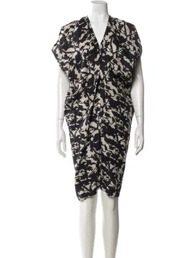 Pre-owned Zero + Maria Cornejo Silk Knee-length Dress In Multicolor