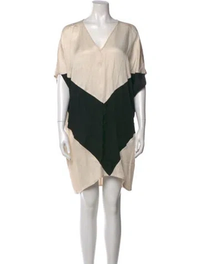 Pre-owned Zero + Maria Cornejo Silk Knee-length Dress In Neutral