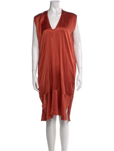 Pre-owned Zero + Maria Cornejo Silk Knee-length Dress In Neutral