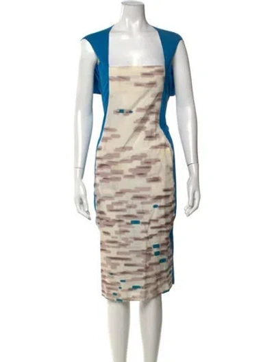 Pre-owned Zero + Maria Cornejo Silk Knee-length Dress In Neutral
