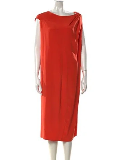 Pre-owned Zero + Maria Cornejo Silk Knee-length Dress In Orange