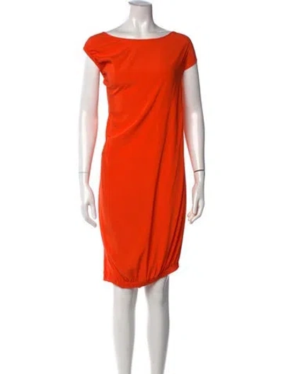 Pre-owned Zero + Maria Cornejo Silk Knee-length Dress In Orange