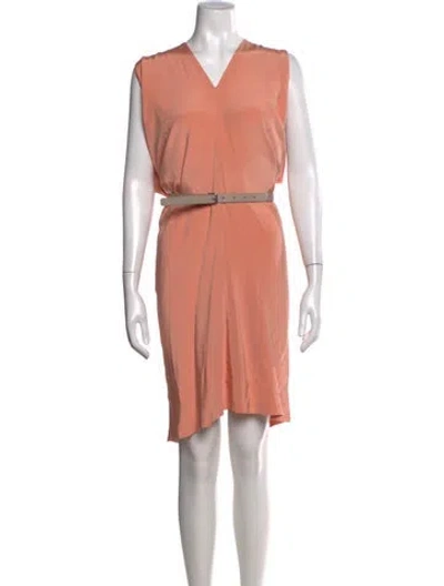 Pre-owned Zero + Maria Cornejo Silk Knee-length Dress In Orange
