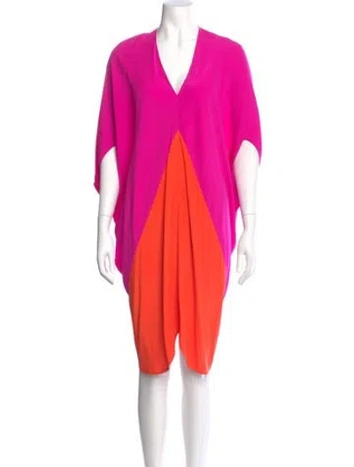 Pre-owned Zero + Maria Cornejo Silk Knee-length Dress In Pink