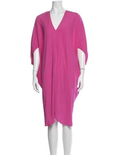 Pre-owned Zero + Maria Cornejo Silk Knee-length Dress In Pink