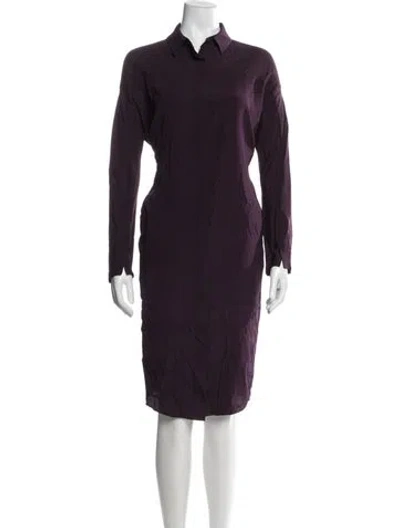 Pre-owned Zero + Maria Cornejo Silk Knee-length Dress In Purple