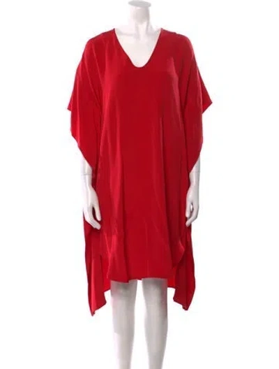 Pre-owned Zero + Maria Cornejo Silk Knee-length Dress In Red