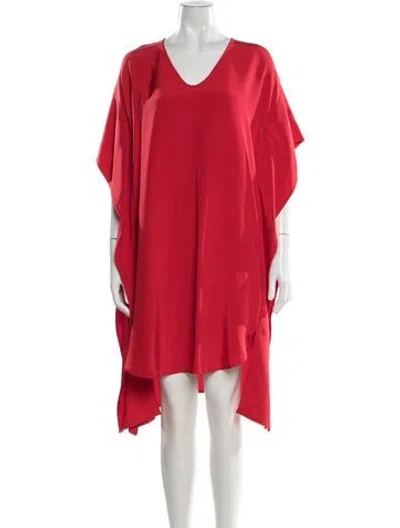 Pre-owned Zero + Maria Cornejo Silk Knee-length Dress In Red