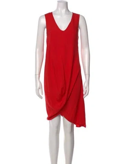 Pre-owned Zero + Maria Cornejo Silk Knee-length Dress In Red