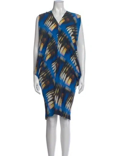 Pre-owned Zero + Maria Cornejo Silk Knee-length Dress W/ Tags In Blue