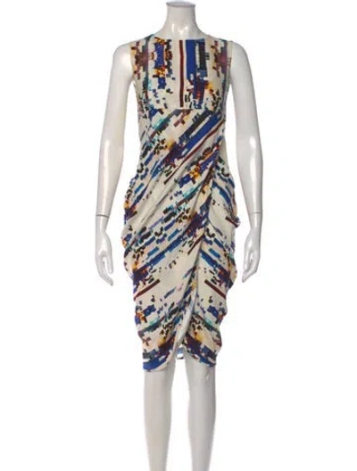 Pre-owned Zero + Maria Cornejo Silk Knee-length Dress In White
