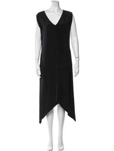 Pre-owned Zero + Maria Cornejo Silk Long Dress In Black
