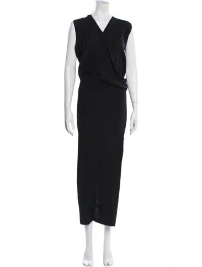 Pre-owned Zero + Maria Cornejo Silk Long Dress In Black