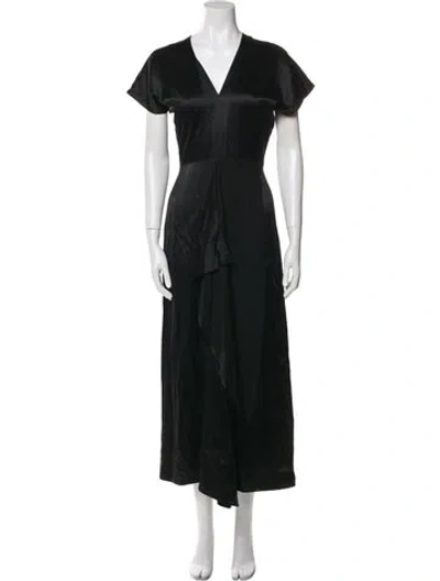 Pre-owned Zero + Maria Cornejo Silk Long Dress In Black