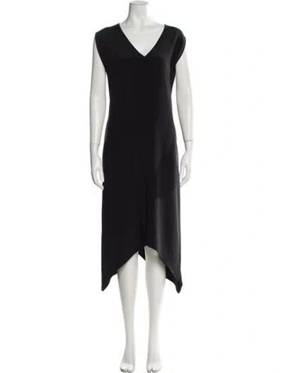 Pre-owned Zero + Maria Cornejo Silk Long Dress In Black