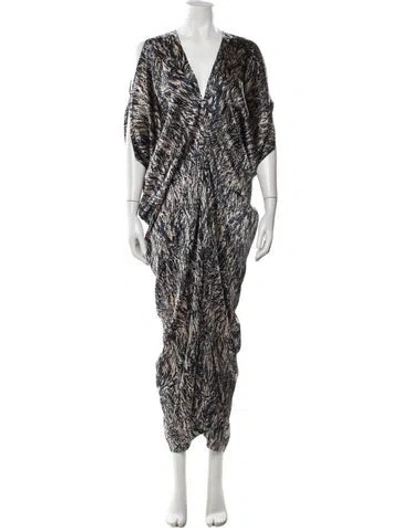 Pre-owned Zero + Maria Cornejo Silk Long Dress In Black