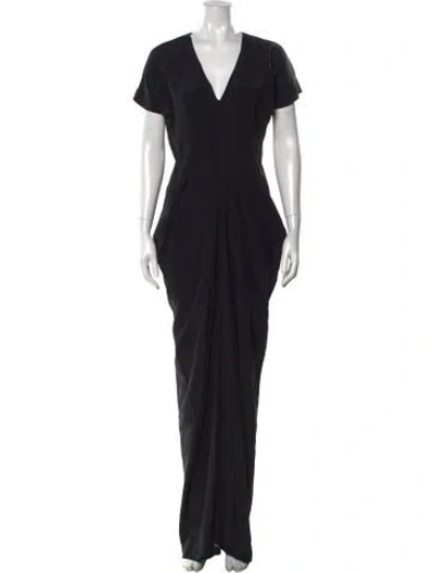 Pre-owned Zero + Maria Cornejo Silk Long Dress In Black